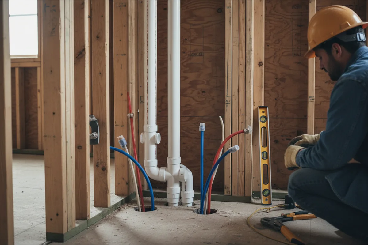 Drain and supply rough-in during Sump Pump Repair in Lykens